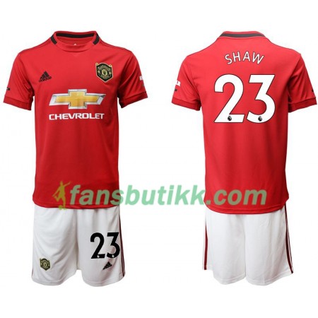 Fotballdrakt Manchester United Shaw 23 Barn Hjemmetrøye 2019-2020 Kortermet